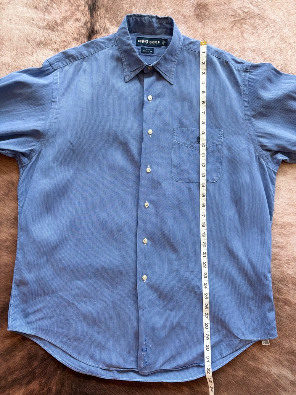 Polo Golf Blue Striped Button-Front Long Sleeve Shirt Men’s Large - Picture 11 of 11